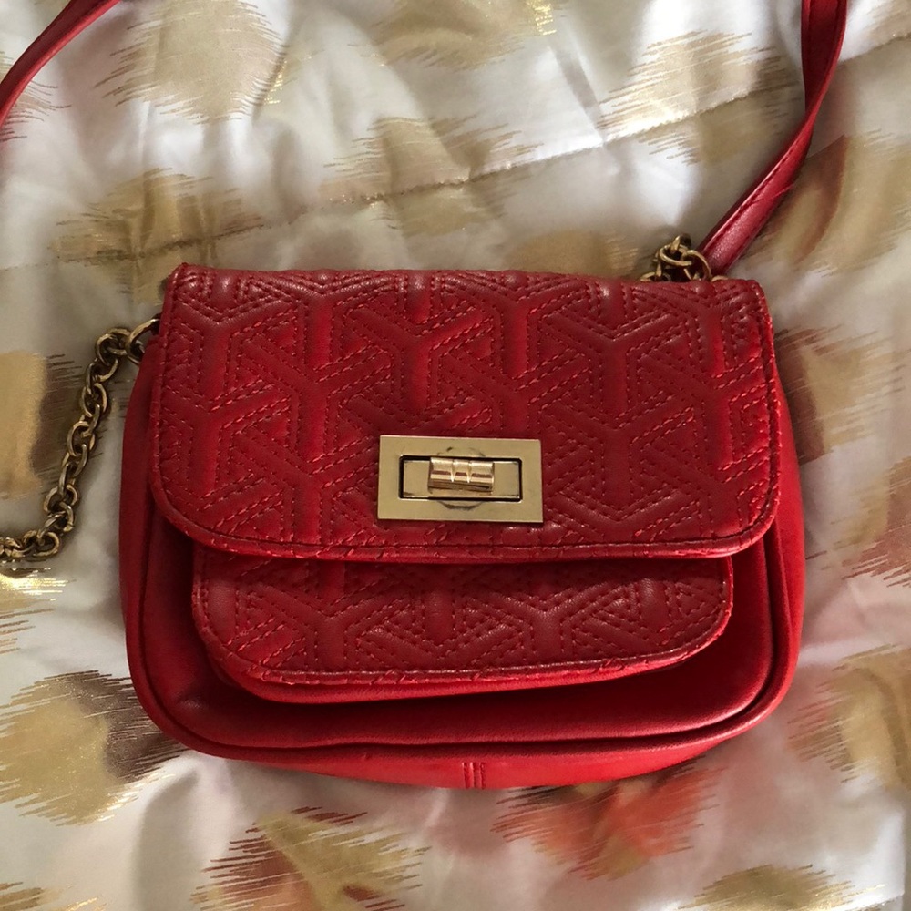 Red small hand bag